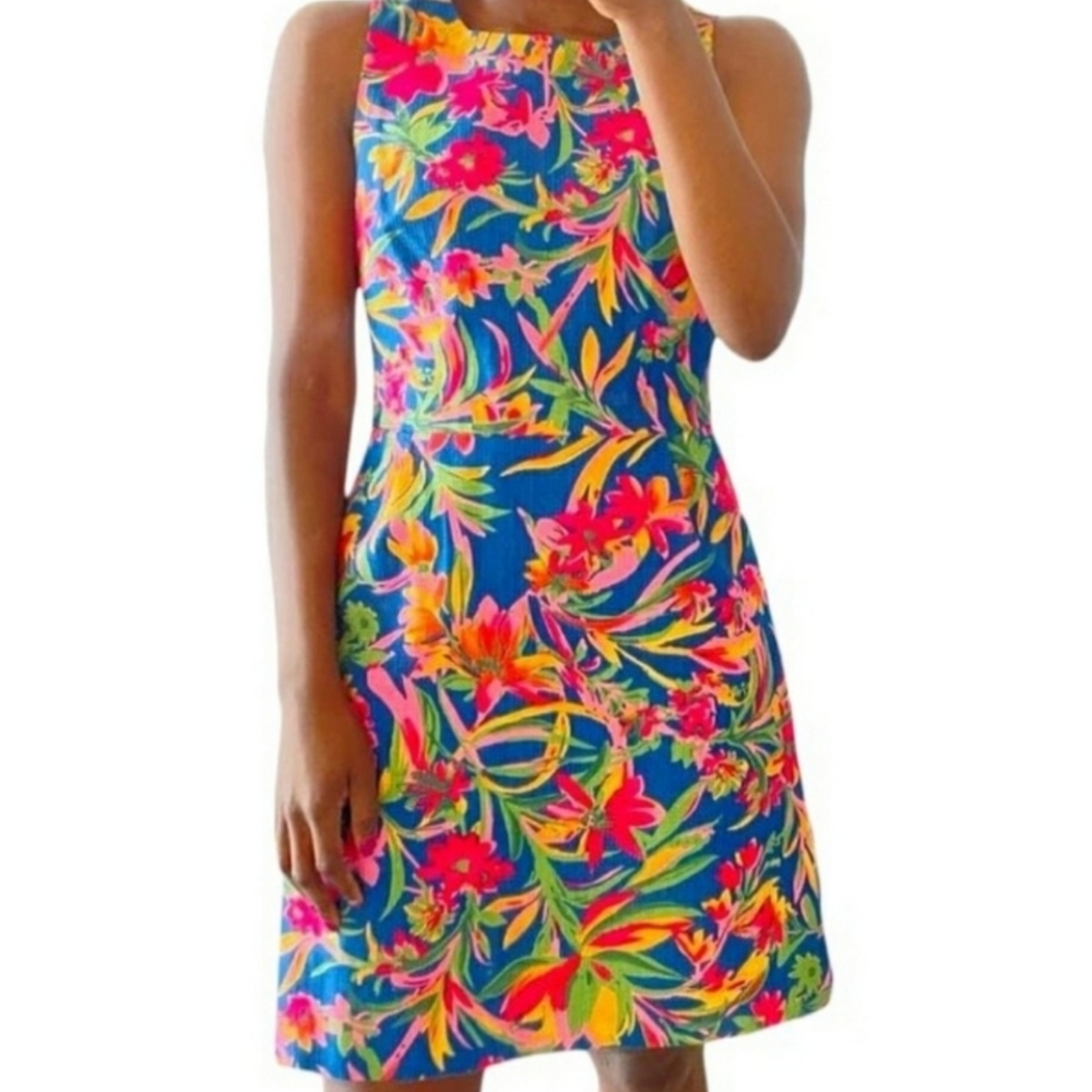 J.Crew Printed Pleated Shift Dress